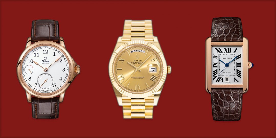 Najlepszy Złoty zegarek okrągły dla AskMen z zegarkami Cartier i Rolex