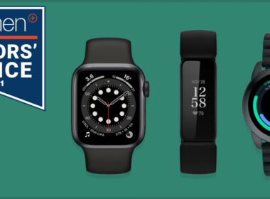 Trzy monitory fitness na zielonym tle, Nakładka na plakietkę AskMen Editor ' s Choice