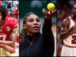 Colin Kaepernick, Serena Williams i Michael Jordan kolaż obrazów