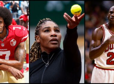 Colin Kaepernick, Serena Williams i Michael Jordan kolaż obrazów