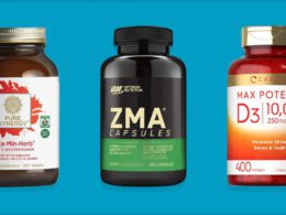 Pure Synergy vitamins, ZMA capsules, Witamina D3 na niebieskim tle