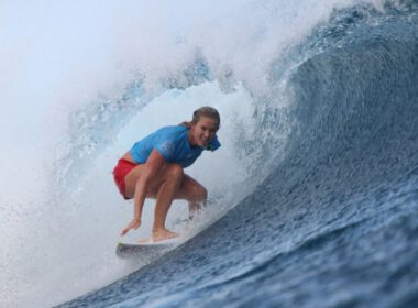 Amerykańska surferka Bethany Hamilton startuje w znanym konkursie Fidżi Women ' s Pro surfing competition w Tavarua na Fidżi 31 maja 2017 roku.