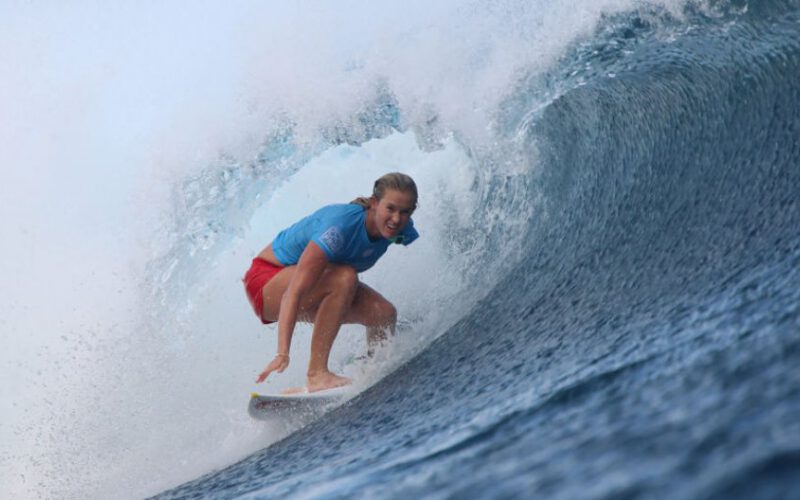 Amerykańska surferka Bethany Hamilton startuje w znanym konkursie Fidżi Women ' s Pro surfing competition w Tavarua na Fidżi 31 maja 2017 roku.